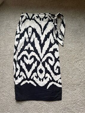 Rachel Zoe Black and White Abstract Print Skirt